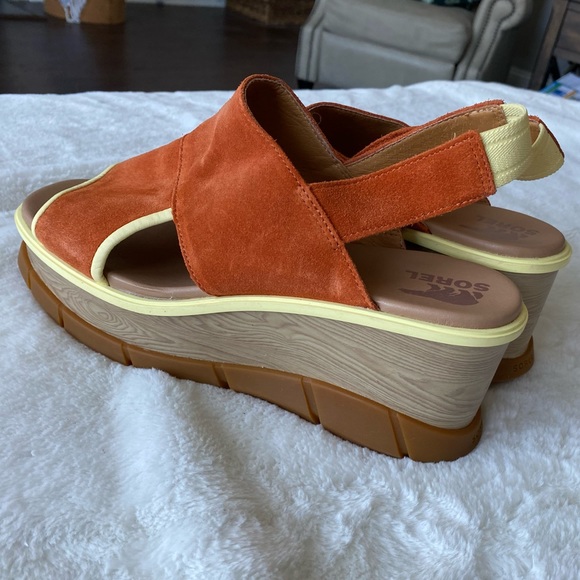 Sorel Women’s Wedge Joanie III Slingback in Desert Sun Orange Sandals 10.5 - Picture 6 of 11